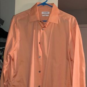 Light Orange Calvin Klein Dress Button Down
